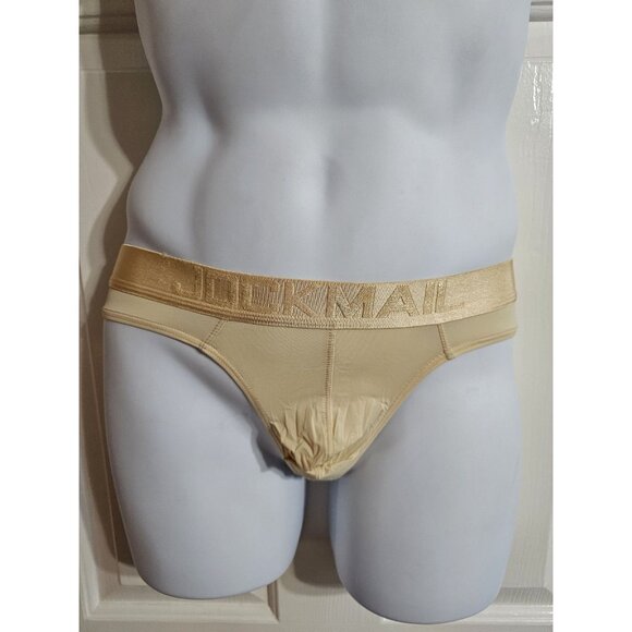 Jockmail Thong Briefs Large Gold Soft Preppy Casual Loungewear Stretchy Retro - Picture 2 of 3